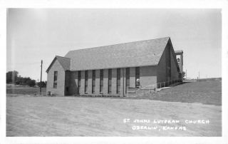 Oberlin Kansas St Johns Lutheran Church Real Photo Antique Postcard K101868
