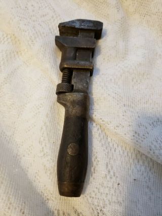 Antique Adjustable Wrench The L & S Co Cleveland Ohio Case Hardened Knife Handle