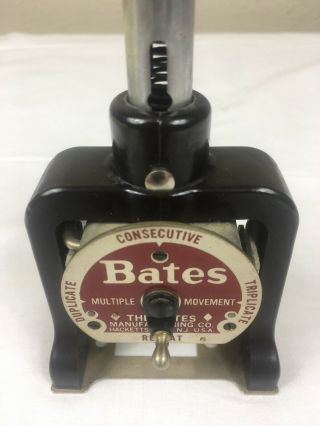 Antique Bates Numbering Machine 6 Wheels E - Style Great