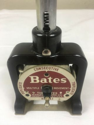 Antique Bates Numbering Machine 6 Wheels E - Style Great 4