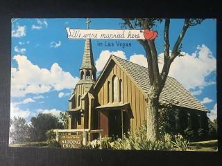 Little Church Of The West We Were Married Here Postcard Las Vegas Nevada Fs - 734