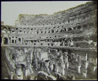 Glass Magic Lantern Slide Interior Of The Colosseum C1900 Italy Rome Roma Photo