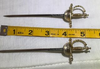 Vintage 2 Toledo Brass Sword Letter Opener’s - Pre - Owned
