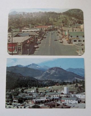 Two Estes Park Co Postcards Street Scene & Town View - 2