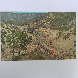 Vintage C1970 Santa Fe Railroad Litho Postcard El Capitan Train Lamy,  Mexico