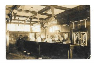 Antique Rppc Old American Bar/saloon Photo W/leaded Glass,  Etc Circa 1910