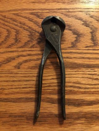 Antique Vintage Dunlap 6 - 1/2 " Nippers Horse Shoe Hoof Farrier Blacksmith Tool