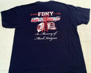 FDNY NYC Fire Department York City T - shirt Sz 2XL Jamaica Queens E 294 L 143 5