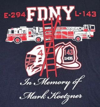 FDNY NYC Fire Department York City T - shirt Sz 2XL Jamaica Queens E 294 L 143 7