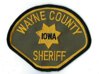 Wayne County Ia Iowa Sheriff Patch - Cloth Back