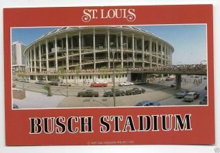Vtg 1987 Old Busch Stadium Baseball St Louis Cardinals Postcard Photo Mo