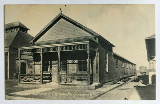 Ny Postcard Poughkeepsie Hudson River State Hospital Rr Railroad Station Depot