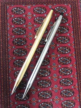 Vintage Cross 1/20 14k Gold Filled Pen & Chrome Pen Usa