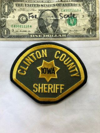 Clinton County Iowa Police Patch (sheriff) Un - Sewn Great Shape