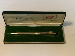 Vintage Cross 1/20 10k Gold Filled Pen With Case Bird Stones
