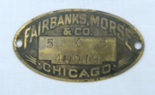 Antique Fairbanks,  Morse & Co.  Brass Name Plate
