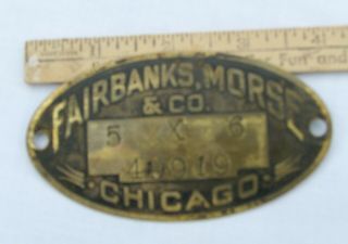 Antique Fairbanks,  Morse & Co.  Brass Name Plate 2