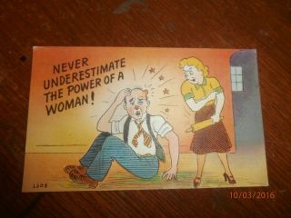 Vintage Postcard Never Underestimate The Power Of A Woman