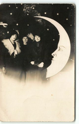 1912 Arcade Souvenir w Paper Moon RPPC Photo Postcard Minn Duluth Minnesota MN 2