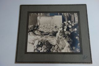 Vintage Photograph Of Funeral Woman In Casket Coffin 8x10