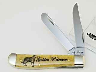 2008 Case Xx 6207 Golden Retriever Mini Trapper Knife 3 1/2 " Natural Smooth Bone
