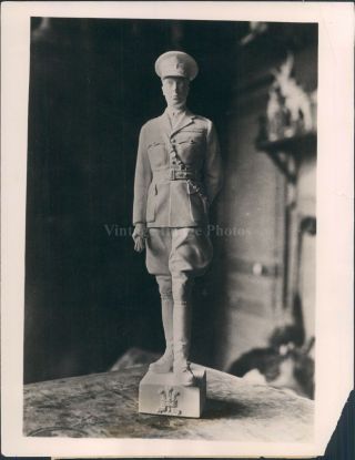 1923 Photo Prince Wales French Artist Sculptor Statue Rare Antique