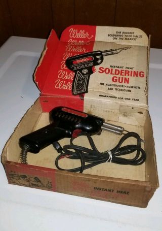 Vintage Weller Junior Soldering Gun Kit 1.  1 Amps Model 8100 W/ Box