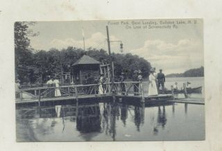 1908 Forest Park Boat Landing,  Ballston Lake,  York Postcard