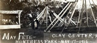 1916 Madrid Clay Center Kansas May Day Huntress Park May Fete Rppc