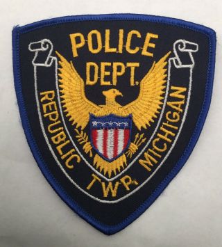Republic Township Police Dept,  Michigan Old Cheesecloth Shoulder Patch