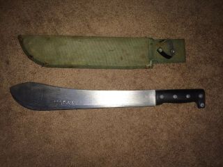 Vintage Japanese Bolo Hand Forged Machete With Canvas Sheath