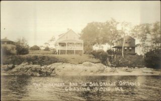 Cousins Island Me Lingamore & Sea Breeze Cottages C1915 Real Photo Postcard