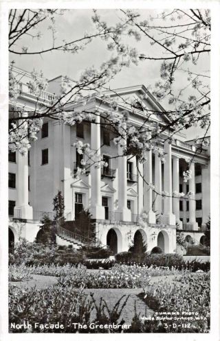 White Sulphur Springs Wv The Greenbrier North Façade Cummins Real Postcard 1950s