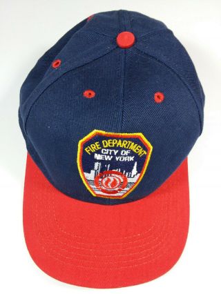 Nos Vintage 1980s Fdny City Of York Fire Department Mesh Trucker Hat Cap