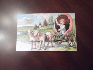5 Antique Postcards /Easter Greetings with children 2