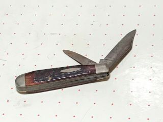 Vintage Case Xx Red Jigged Bone Handle 6235 1/2 Jack Pocket Knife - G - 45
