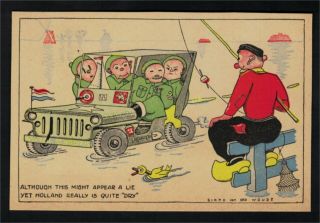 Ag1710 - Ww2 - Liberation Of Holland - Soldiers In A Jeep - By Van Der Woude