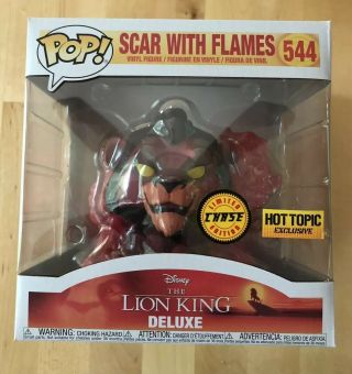 Funko Pop Disney Lion King Scar With Flames Limited Ed Chase Hot Topic Exclusive