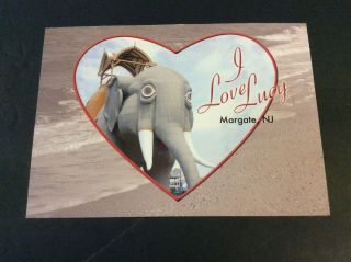I Love Lucy The Elephant Margate,  Jersey Postcard 1990 