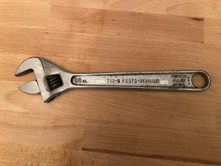 Vintage Proto Los Angeles 10 " Long Adjustable Crescent Wrench 710s Vg