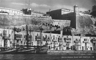 Malta Marina Road Lift Castille Old Photograph Postcard Geo Furst