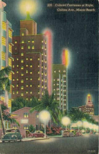 Usa Colored Fantasies At Night Collins Ave Miami Beach 01.  72
