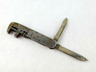 Vintage Stellar Japan Folding Knife Bicycle Wrench Combination Tool 4 3/8 " Long
