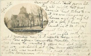 1905 Winchester Indiana Presbyterian Church Rppc Real Photo Postcard 249