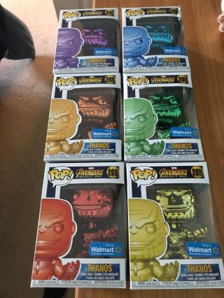 Funko Pop Marvel Avengers Infinity War Chrome Thanos Set Of 6 Walmart Exclusive