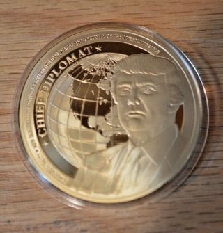 2017 Proof President Donald Trump - A Chief Diplomat and Leader w/ Key Chain 2