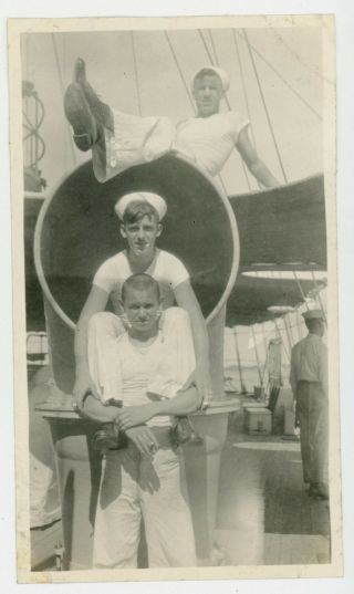 China Photograph 1923 Usmc Uss Asheville Us Navy Sailors On Deck Pose Photo