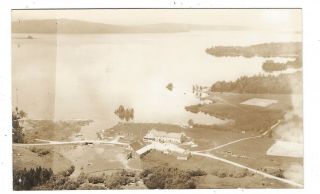 Aerial View Of Lilly Bay,  Moosehead Lake,  Maine Old Real Photo Postcard