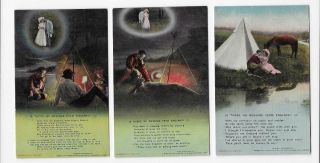 Set Of 3 Bamforth Song Cards - Set 4565 Is There No Message From England ?