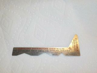 Vintage Cleveland Twist Drill Co.  Advertising Pocket Ruler Machinist Tool